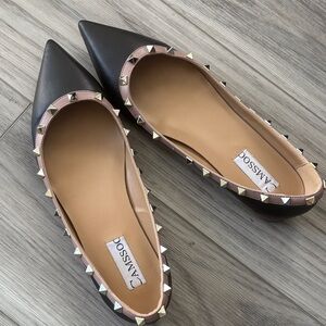 Black Studded Women's Flats